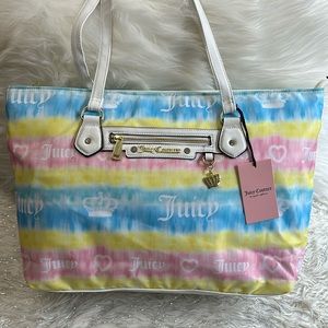 Huge juicy couture pastel tie-dye tote bag NWT